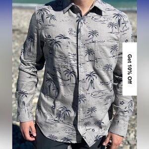 Men’s Kona Brand Hawaiian Island Time Flannel XL